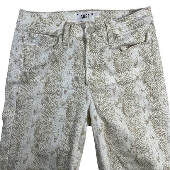 Paige Denim Hoxton Ankle Jeans Sonoran Snake Print Tan/Cream Size 27 - Picture 3 of 12